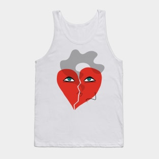 Funny Smoking Broken Heart Pop Art Tank Top